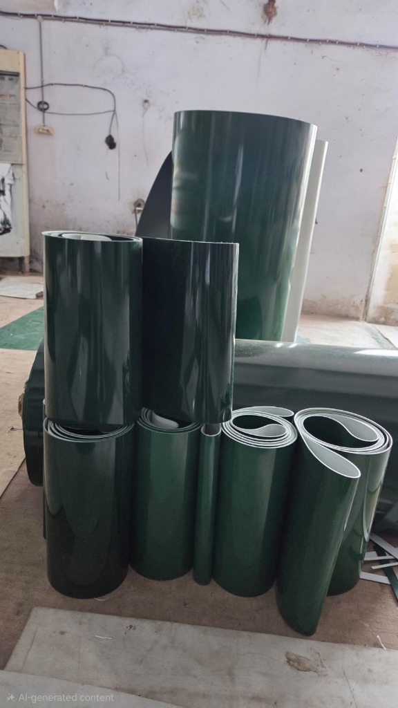 Green PVC Plain Belt